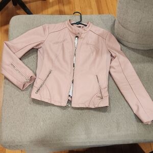 Guess Light Pink Leather Jacket